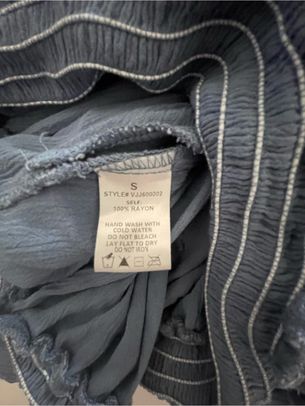 Sleeveless Slate Blue Smocked-Waist Wide-Leg Jumpsuit size Small - Picture 5 of 8